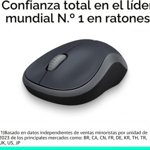 Logitech Ratón inalámbrico ambidiestro compacto M185 de 2,4 GHz - Gris Swift | Ambidextrous mouse with 2.4 GHz USB-A Nano Receiver, Optical Tracking, 12-Months Battery Life, PC, Mac, Laptop compatible