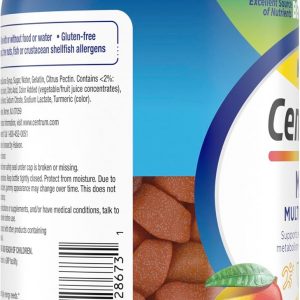 Centrum MultiGummies for Men, Assorted Fruit Flavors, 170 Count | Contains Vitamin D3, B Vitamins and Antioxidants, Gluten Free, Non-GMO Ingredients, GLP-1 Support