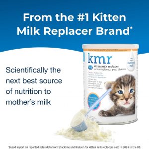 PetAg KMR Kitten Milk Replacer Powder - 12 oz - Powdered Kitten Formula with Prebiotics, Probiotics & Vitamins for Kittens Newborn to Six Weeks Old - Easy to Digest