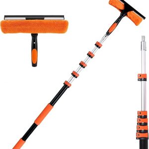 26FT Window Washing Kit, Squeegee with Telescopic Extension Pole
