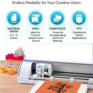 Silhouette America Cameo 5 Alpha (α) - Smart Cutting Machine for Print & Cut - Quiet Operation with AutoBlade, Studio Software, Cutting Mat- Vinyl, Paper & Fabric Compatible - Classic White | AutoBlade, Studio software, mat, vinyl, paper and fabric compatibility
