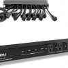 Pyle PCO865 - Unidad de distribución de energía para montaje en rack de 19 tomacorrientes de 1U - Protector de sobretensiones - Disyuntor de 15 amperios - 4 puertos USB - Cable de 15 pies - Fuente de