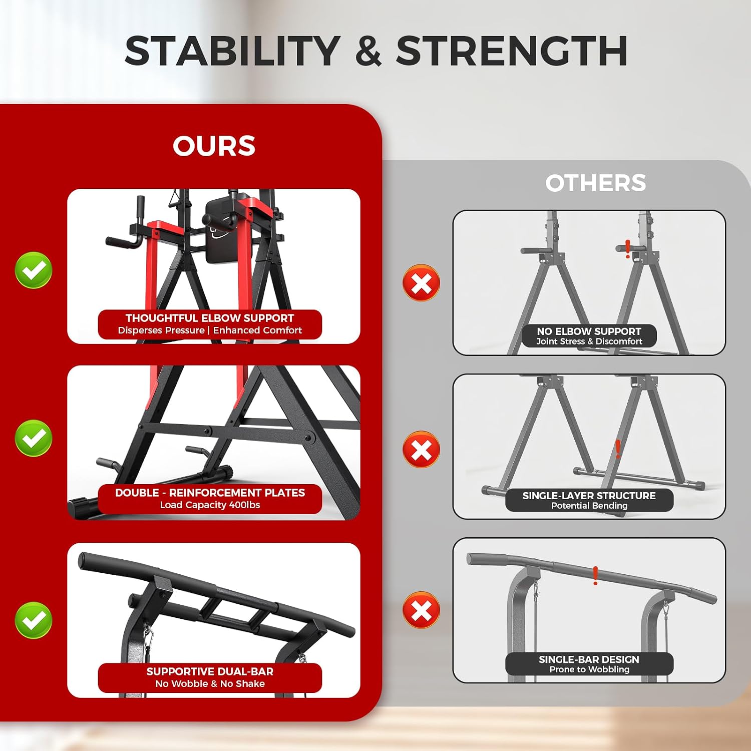 Power Tower Pull Up Bar Free Standing,Strength Training Equipment