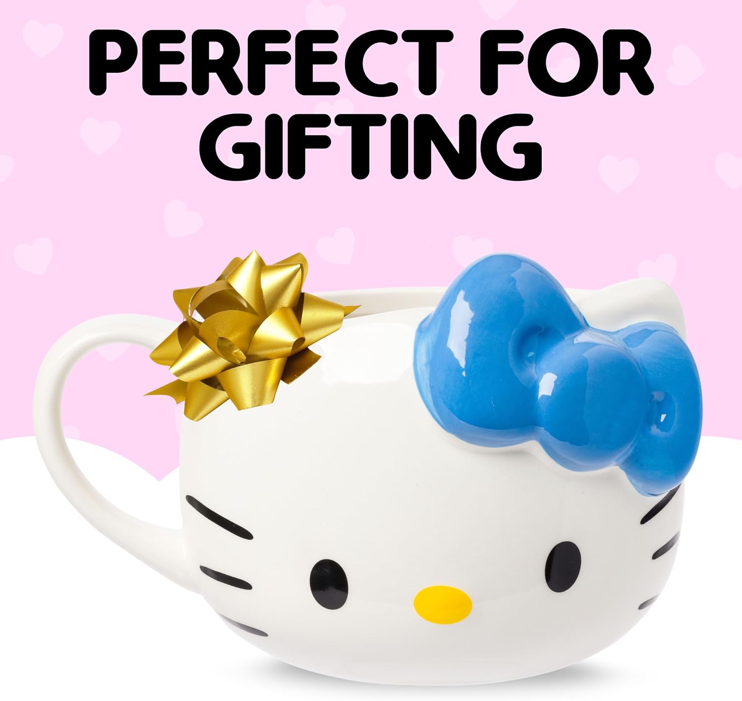 Silver Buffalo Sanrio Hello Kitty Blue Bow, 3D Sculpted Mug, 20oz | Ceramic, 0.59 Liters