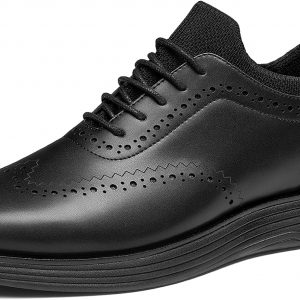 Bruno Marc Zapatillas de vestir MaxFlex Oxfords para hombre | 5mm Mesh EVA Insole with Arch Support, Shock-Absorbent MD Midsole, Non-Slip Rubber Outsole for Formal & Casual Wear