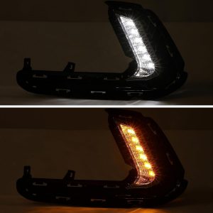 HECASA Pair LED Fog Lights Compatible with 2016 2017 2018 Hyundai Elantra Sixth Generation DRL Replacement for 92207F2100 92208F2100 Front Bumper Fog Lamp LH& RH Clear Lens