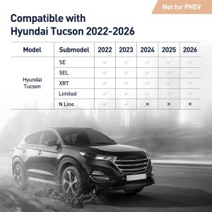 for 2022-2025 2026 Hyundai Tucson Floor Mats (Gas Models Only) | All-Weather TPE Car Mats & Cargo Liner, Custom Fit for Tucson SE SEL Limited XRT, Not for Hybrid/PHEV
