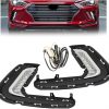 HECASA Pair LED Fog Lights Compatible with 2016 2017 2018 Hyundai Elantra Sixth Generation DRL Replacement for 92207F2100 92208F2100 Front Bumper Fog Lamp LH& RH Clear Lens
