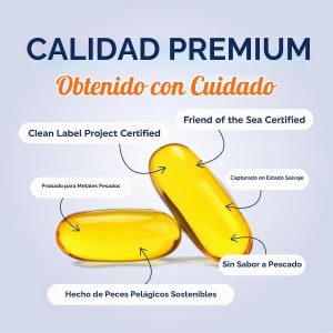 Aceite de pescado DHA Omega 3 de triple fuerza 3600 mg | Más de 2100 mg de ácidos grasos omega-3 con 860 mg de DHA | 1300 mg EPA | Los mejores ácidos grasos esenciales | Aceite de pescado capturado