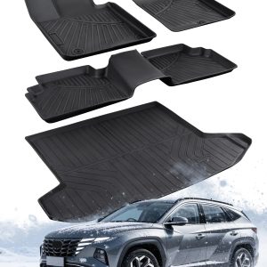 for 2022-2025 2026 Hyundai Tucson Floor Mats (Gas Models Only) | All-Weather TPE Car Mats & Cargo Liner, Custom Fit for Tucson SE SEL Limited XRT, Not for Hybrid/PHEV