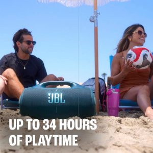 JBL Boombox 4 Portable Bluetooth Speaker, Waterproof, Deep Bass - Black | Up To 34 Hours Playtime, IP68 Dustproof, AI Sound Boost For Louder Clearer Audio, Ideal For Beach, Pool, Boat And Outdoor Par