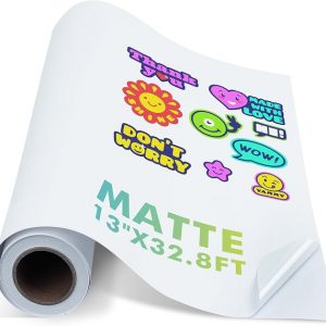 Koala - Rollo de papel adhesivo para impresora de inyección de tinta mate, 13 pulgadas x 32.8 pies