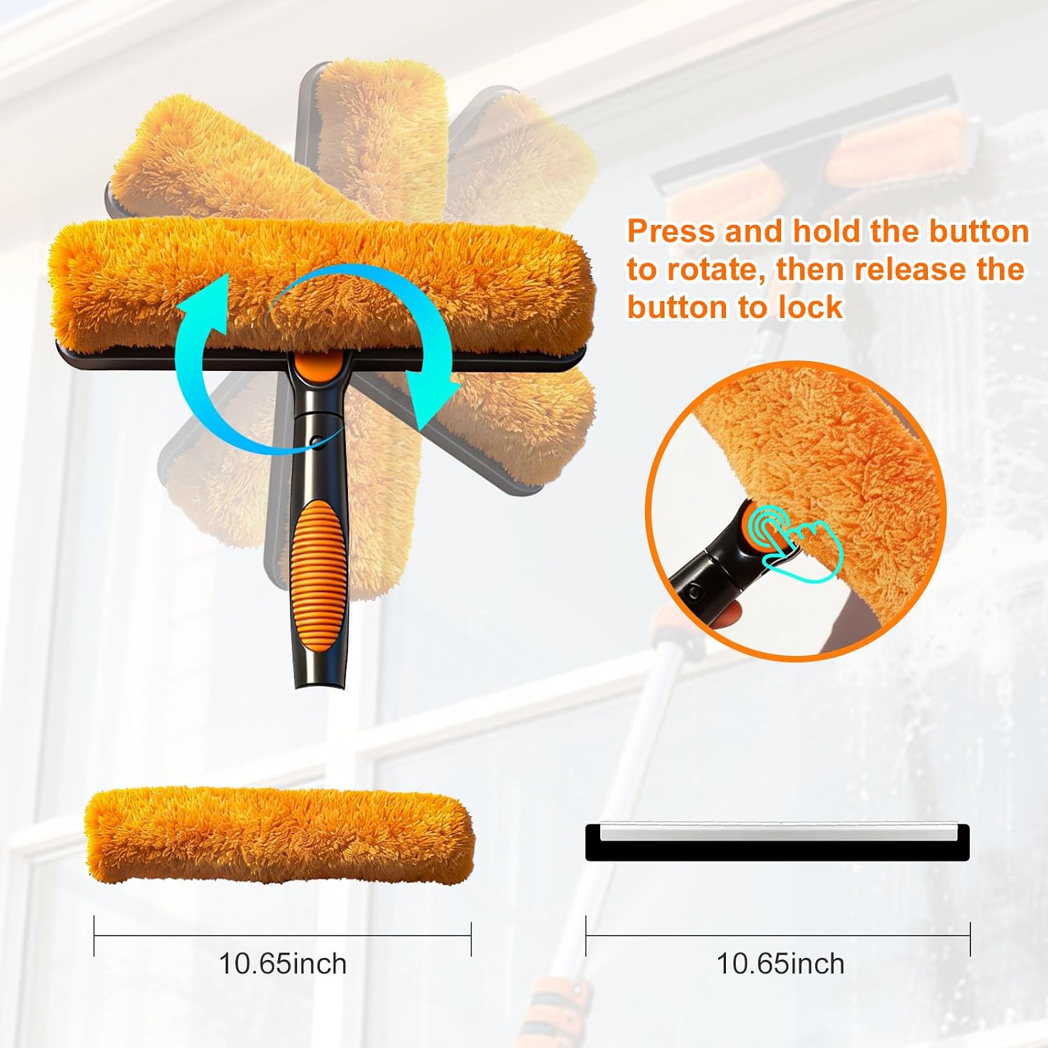 26FT Window Washing Kit, Squeegee with Telescopic Extension Pole