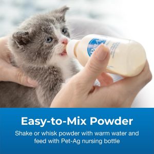 PetAg KMR Kitten Milk Replacer Powder - 12 oz - Powdered Kitten Formula with Prebiotics, Probiotics & Vitamins for Kittens Newborn to Six Weeks Old - Easy to Digest