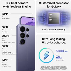 Samsung Galaxy S26 Ultra, Unlocked Android Smartphone, 256GB, Black | Privacy Display, Galaxy AI, AI Camera, Super Fast Charging 3.0, Durable Battery, 2026, US 1 Year Warranty