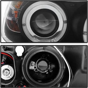ACANII - For [Halogen Model] 2006-2008 BMW E90 3-Series Sedan LED Halo Black Projector Headlights Headlamps Assembly
