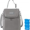 Breast Pump Cooler Travel Bag with Ice Pack,【 Up to 12 Hours 】Insulated Bottle Storage Cooler Bag, Double Layer, Breastfeeding Essential for Nursing Mom Daycare Work Travel，Fits 6 Baby Bottles