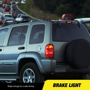 Nilight Third Brake Light for Jeep Liberty 2002 2003 2004 2005 2006 2007 | for Jeep Liberty 2002 2003 2004 2005 2006 2007, High Mount 3rd Stop LED Rear Cab Center Van SUV Tail Lamp, Smoked Lens