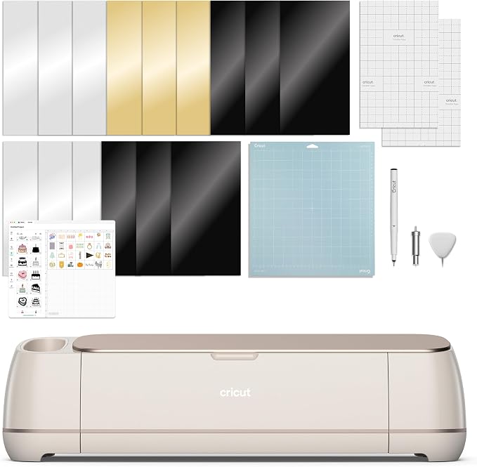 Cricut Maker 4 - Smart Cutting Machine (Seashell) | Digital Content Bundle | Includes 30 images in Design Space App