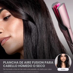 Shark FlexFusion - Moldeador de aire de cerámica, alisador+rizador, rubor, HD641S | Style-Safe Tech: Zero Hot Tool Damage, Scalp Shield Mode, Straightens in One Pass