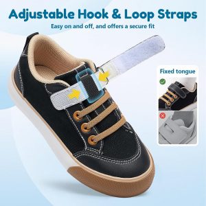 GINNI Zapatos deportivos casuales de lona para niños y niñas pequeños | Puntera protectora de goma, suela de goma ligera, plantilla de espuma de alta densidad, niños pequeños y grandes