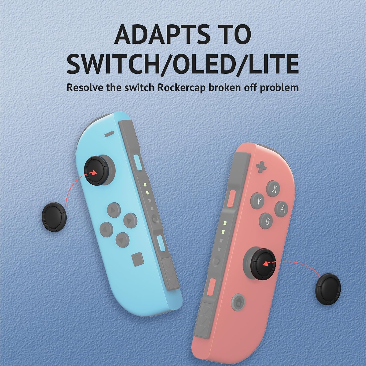 6Pcs Silicone Analog Stick Covers for Nintendo Switch, OLED, Joy-con Controller Thumb Grips, Joystick Replacement Caps