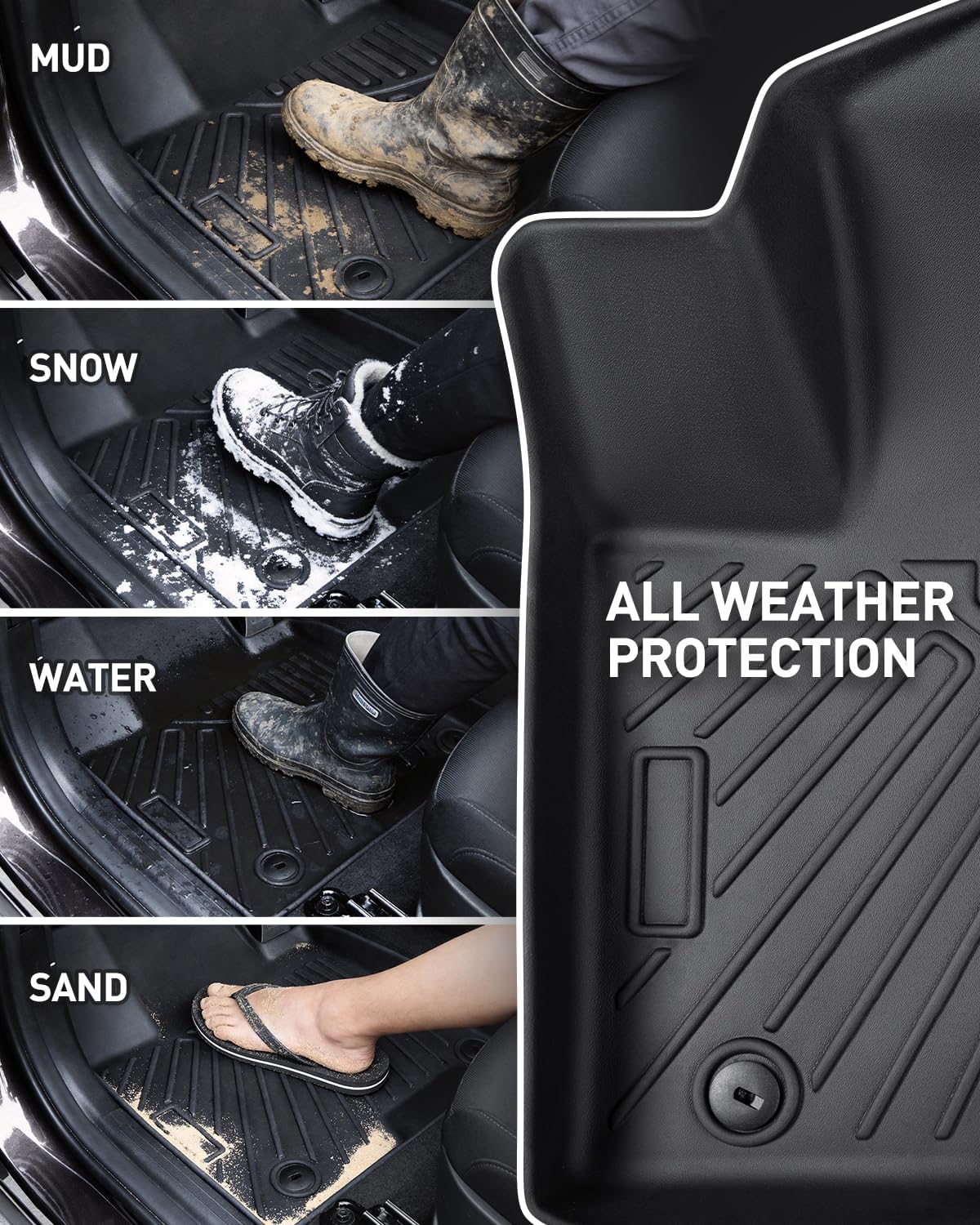 for 2022-2025 2026 Hyundai Tucson Floor Mats (Gas Models Only) | All-Weather TPE Car Mats & Cargo Liner, Custom Fit for Tucson SE SEL Limited XRT, Not for Hybrid/PHEV