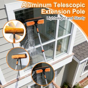 26FT Window Washing Kit, Squeegee with Telescopic Extension Pole