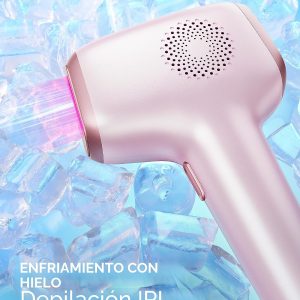 INNZA Depilación láser con función de cuidado de enfriamiento por hielo para mujeres, permanente, 999,999 destellos sin dolor IPL, dispositivo de depilación para axilas, piernas, brazos, línea de bikini (oro rosa)