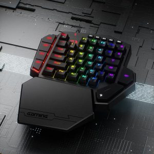 Redragon K585 PRO Teclado mecánico inalámbrico con una sola mano, 42 teclas, 3 modos RGB 40% teclado para juegos con 7 teclas macro integradas, soporte de muñeca desmontable, batería recargable | 0-Delay 2.4GHz Connection, On Board Macro Keys Keyboard, USB Pass-Through Port, Hot-Swap Socket, Detachable Wrist Rest