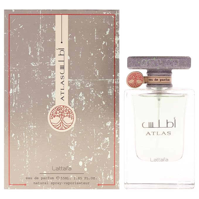 Lattafa Atlas Eau de Parfum Spray for Unisex, 1.85 Ounce