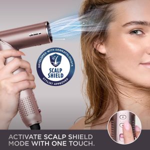 Shark FlexFusion - Moldeador de aire de cerámica, alisador+rizador, rubor, HD641S | Style-Safe Tech: Zero Hot Tool Damage, Scalp Shield Mode, Straightens in One Pass