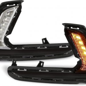 HECASA Pair LED Fog Lights Compatible with 2016 2017 2018 Hyundai Elantra Sixth Generation DRL Replacement for 92207F2100 92208F2100 Front Bumper Fog Lamp LH& RH Clear Lens