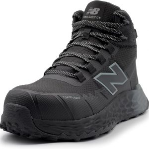 New Balance Fresh Foam Cremorne Composite Toe Safety Shoes for Men - Non Slip, Electrical Hazard - Black/Grey, Mid
