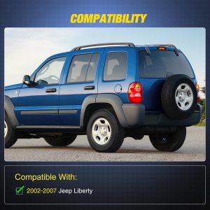 Nilight Third Brake Light for Jeep Liberty 2002 2003 2004 2005 2006 2007 | for Jeep Liberty 2002 2003 2004 2005 2006 2007, High Mount 3rd Stop LED Rear Cab Center Van SUV Tail Lamp, Smoked Lens