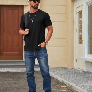 COOFANDY Men's T Shirt Short Sleeve Cotton Blend T-Shirts Crew Neck Casual Summer Basic Tee Shirts