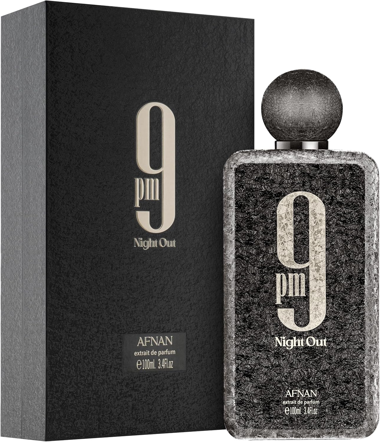 Afnan 9 PM Night Out Perfume Unisex Extrait de Parfum, 3.4 Fl Oz