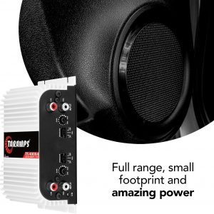 Taramps TS 400x4 400 watts RMS 4 Channels Full Range Car Audio Amplifier, 2 Bridged Channels, RCA Input Class D, Output Power, Multichannel Amplifier System, Small - TS400X4 | Bridgeable outputs, built-in HPF/LPF crossovers and RCA inputs provide flexible system design and precise sound tuning.