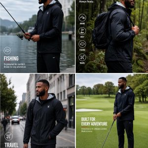 Spyder Mens Rain Jacket - Waterproof Lightweight Hooded Windbreaker | Weatherproof Outerwear, Packable Everyday Layer for Hiking, Travel, Commutes, Errands, and Cool-Weather Days