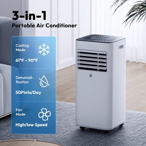 10,000 BTU Portable Air Conditioners, Portable AC With Remote for Room to 450 sq.ft 3 in 1 Air Conditioner With Dehumidification/Air Circulation/Timer And Window Kit