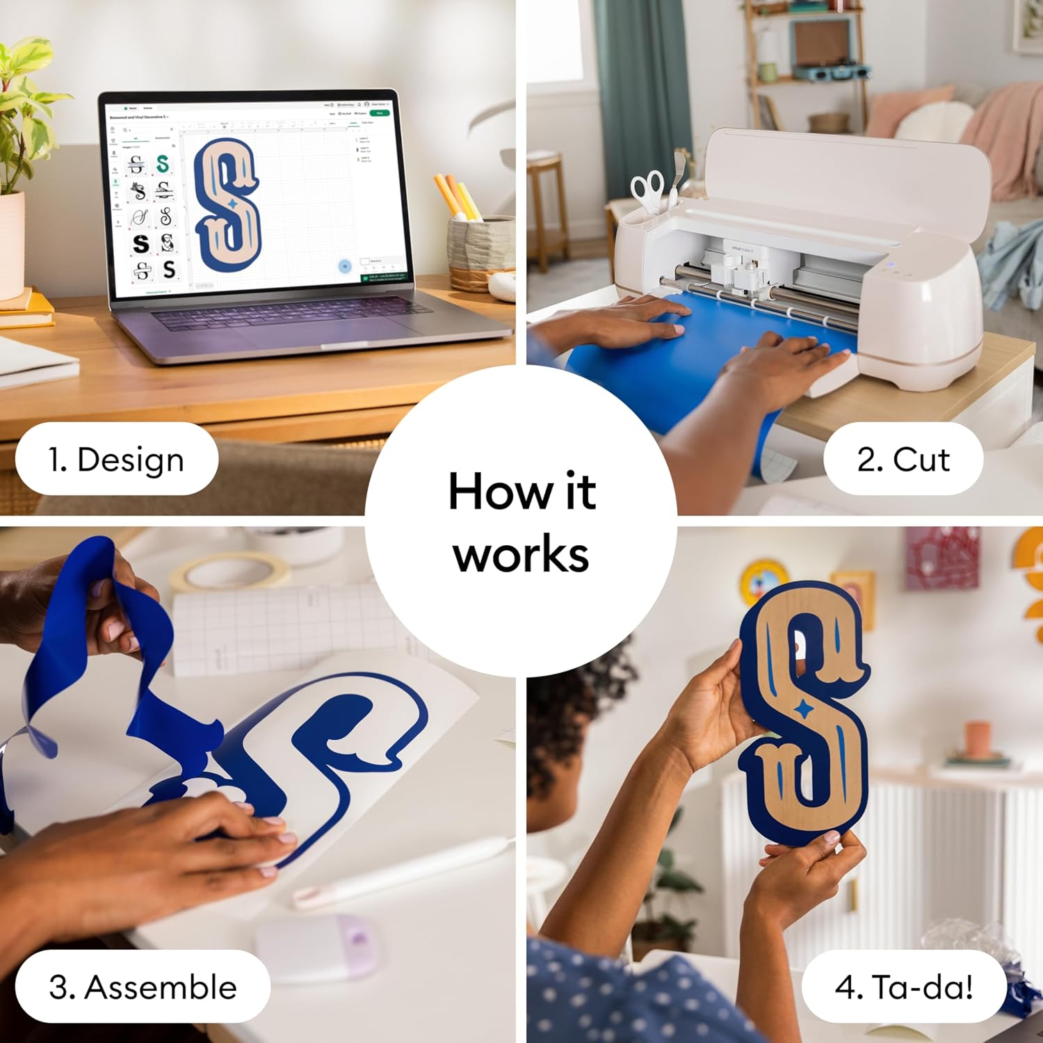 Cricut Maker 4 - Smart Cutting Machine (Seashell) | Digital Content Bundle | Includes 30 images in Design Space App