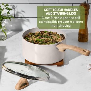 T-Fal Revive Ceramic Nonstick Pots and Pans Set, 12-Piece, Beige Granite