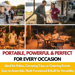 Paelluxe Paella Burner Stand & Regulator Set with 24 Inch Pan- 20 Servings