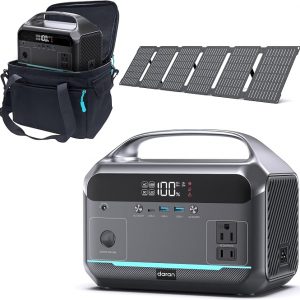 DARAN Portable Power Station, 288Wh LiFePO4 Battery, 350W (600W Peak) Power Bank with AC Outlet & 40W 12V DC5521 Foldable Solar Panel