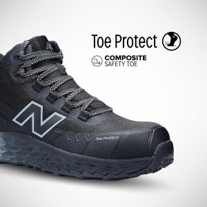 New Balance Fresh Foam Cremorne Composite Toe Safety Shoes for Men - Non Slip, Electrical Hazard - Black/Grey, Mid