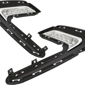 HECASA Pair LED Fog Lights Compatible with 2016 2017 2018 Hyundai Elantra Sixth Generation DRL Replacement for 92207F2100 92208F2100 Front Bumper Fog Lamp LH& RH Clear Lens