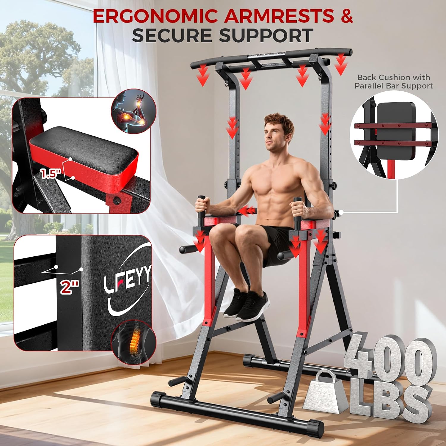 Power Tower Pull Up Bar Free Standing,Strength Training Equipment