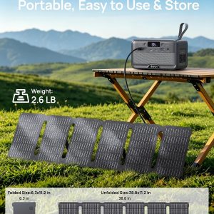 DARAN Portable Power Station, 288Wh LiFePO4 Battery, 350W (600W Peak) Power Bank with AC Outlet & 40W 12V DC5521 Foldable Solar Panel