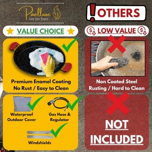 Paelluxe Paella Burner Stand & Regulator Set with 24 Inch Pan- 20 Servings