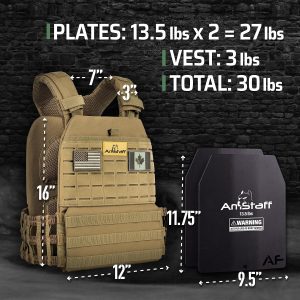 Amstaff Tactical Weighted Vest - Adjustable Weight Vests - Versatile Wearable Vest for Fitness Workouts, Strength and Endurance Training, Running
